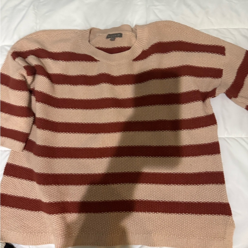 Lilla P Striped Cream and Brown Sweater